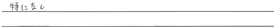 特になし